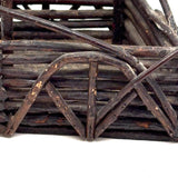 Especially Lovely Antique Diamond Shaped Twig Basket with Old String Mend (Copy)