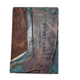 Late 19th Century "Snag Proof" Boots Copper on Wood Print Block