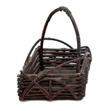 Especially Lovely Antique Diamond Shaped Twig Basket with Old String Mend (Copy)
