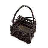 Especially Lovely Antique Diamond Shaped Twig Basket with Old String Mend (Copy)