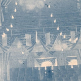 View from Stage, Antique Cyanotype Photo of Theatre Interior with Stars and Stripes Everywhere