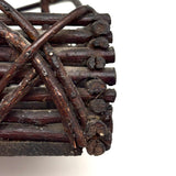 Especially Lovely Antique Diamond Shaped Twig Basket with Old String Mend (Copy)