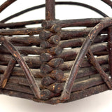 Especially Lovely Antique Diamond Shaped Twig Basket with Old String Mend (Copy)