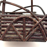 Especially Lovely Antique Diamond Shaped Twig Basket with Old String Mend (Copy)