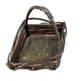 Especially Lovely Antique Diamond Shaped Twig Basket with Old String Mend (Copy)