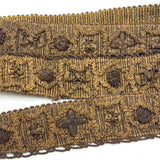 Amazing 17th-18th Century Ornately Decorated Handwoven Heavy Wool and Metallic Thread Trim, Presumed English