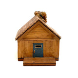 Best Blue Door and Stone Chimney, Sharp and Sweet c. 1930s-40s Matchstick Coin Bank Cabin
