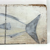 Shark! Recent Vintage Folk Art Polychrome Carving on Scrap Wood