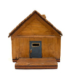 Best Blue Door and Stone Chimney, Sharp and Sweet c. 1930s-40s Matchstick Coin Bank Cabin