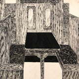 Wonderfully Graphic Ink Drawing of Waddell Co Booth 1091