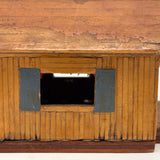 Best Blue Door and Stone Chimney, Sharp and Sweet c. 1930s-40s Matchstick Coin Bank Cabin
