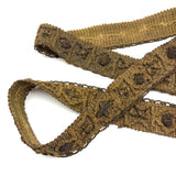 Amazing 17th-18th Century Ornately Decorated Handwoven Heavy Wool and Metallic Thread Trim, Presumed English