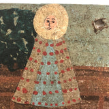 Saved from the Firing Squad, Mexican Folk Art Retablo on Tin Dated 1935