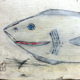 Shark! Recent Vintage Folk Art Polychrome Carving on Scrap Wood