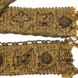 Amazing 17th-18th Century Ornately Decorated Handwoven Heavy Wool and Metallic Thread Trim, Presumed English