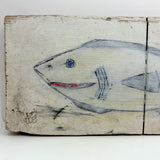 Shark! Recent Vintage Folk Art Polychrome Carving on Scrap Wood