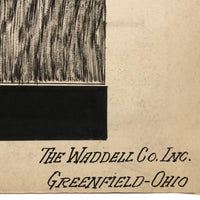 Wonderfully Graphic Ink Drawing of Waddell Co Booth 1091