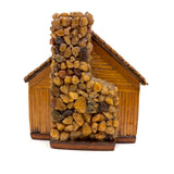 Best Blue Door and Stone Chimney, Sharp and Sweet c. 1930s-40s Matchstick Coin Bank Cabin