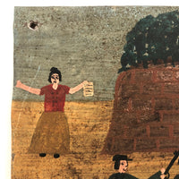 Saved from the Firing Squad, Mexican Folk Art Retablo on Tin Dated 1935