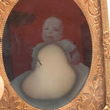 Strange Inner Glow: Evocatively Degraded  Ninth Plate Ruby Ambrotype of Baby