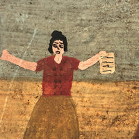 Saved from the Firing Squad, Mexican Folk Art Retablo on Tin Dated 1935