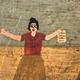 Saved from the Firing Squad, Mexican Folk Art Retablo on Tin Dated 1935