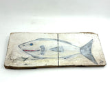 Shark! Recent Vintage Folk Art Polychrome Carving on Scrap Wood