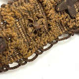 Amazing 17th-18th Century Ornately Decorated Handwoven Heavy Wool and Metallic Thread Trim, Presumed English
