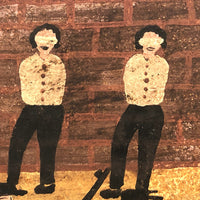 Saved from the Firing Squad, Mexican Folk Art Retablo on Tin Dated 1935