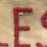 GOD BLESS OUR HOME, Wonderfully Crude Make Do Embroidery on Wire Mesh Screen, Original Frame