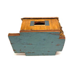 Best Blue Door and Stone Chimney, Sharp and Sweet c. 1930s-40s Matchstick Coin Bank Cabin
