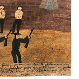 Saved from the Firing Squad, Mexican Folk Art Retablo on Tin Dated 1935