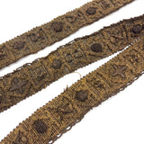 Amazing 17th-18th Century Ornately Decorated Handwoven Heavy Wool and Metallic Thread Trim, Presumed English