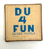 DU-4-FUN! c. 1920s Wooden Tangram Puzzle with Excellent Graphics and Design Booklet
