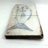 Shark! Recent Vintage Folk Art Polychrome Carving on Scrap Wood