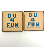 DU-4-FUN! c. 1920s Wooden Tangram Puzzle with Excellent Graphics and Design Booklet