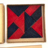 DU-4-FUN! c. 1920s Wooden Tangram Puzzle with Excellent Graphics and Design Booklet