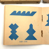 DU-4-FUN! c. 1920s Wooden Tangram Puzzle with Excellent Graphics and Design Booklet