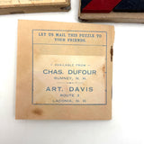 DU-4-FUN! c. 1920s Wooden Tangram Puzzle with Excellent Graphics and Design Booklet