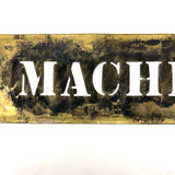 KNITTING MACHINERY, Unusual and Excellent c. 1900 29 Inch Interestingly Patinated Brass Stencil