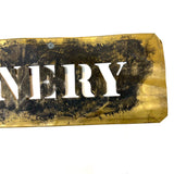 KNITTING MACHINERY, Unusual and Excellent c. 1900 29 Inch Interestingly Patinated Brass Stencil