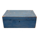 19th Century Document Box in Original Best Blue Paint