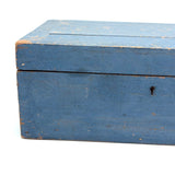 19th Century Document Box in Original Best Blue Paint