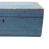 19th Century Document Box in Original Best Blue Paint