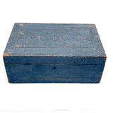 19th Century Document Box in Original Best Blue Paint