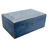 19th Century Document Box in Original Best Blue Paint