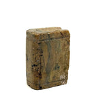 Diminutive Old Hand-Carved Green-Gray Stone Miniature Folk Art Book