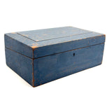 19th Century Document Box in Original Best Blue Paint