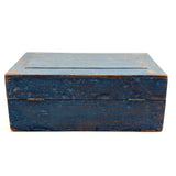 19th Century Document Box in Original Best Blue Paint