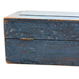 19th Century Document Box in Original Best Blue Paint